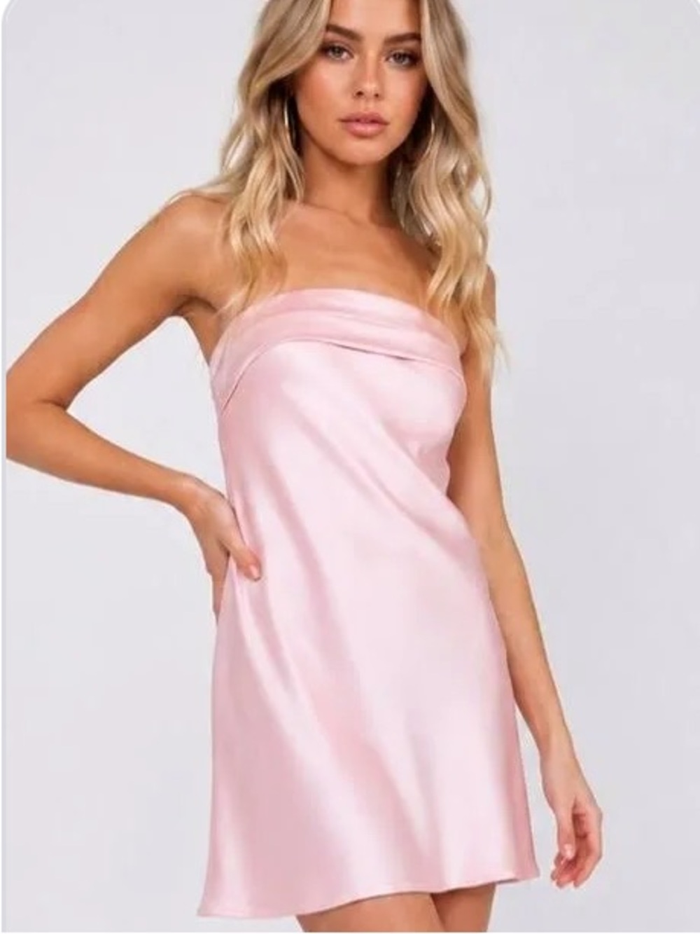 *NWT* Princess Polly Strapless Satin Pink Mini Dress